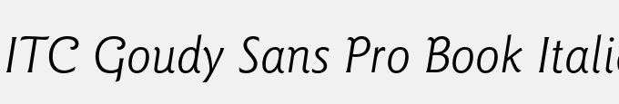 ITC Goudy Sans Pro Book Italic