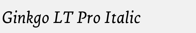 Ginkgo LT Pro Italic