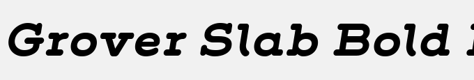Grover Slab Bold Italic