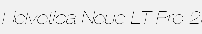 Helvetica Neue LT Pro 23 Ultra Light Extended Oblique