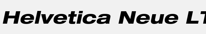 Helvetica Neue LT Pro 83 Heavy Extended Oblique