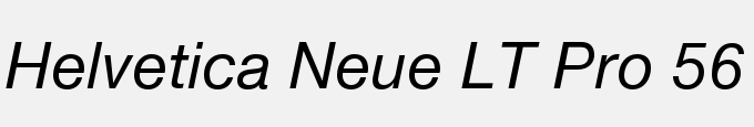 Helvetica Neue LT Pro 56 Italic
