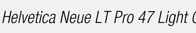 Helvetica Neue LT Pro 47 Light Condensed Oblique
