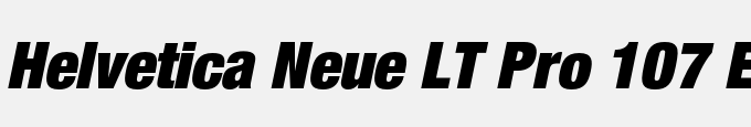 Helvetica Neue LT Pro 107 Extra Black Condensed Oblique