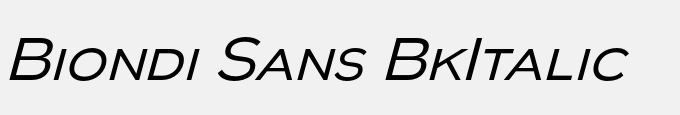 Biondi Sans Bk-Italic