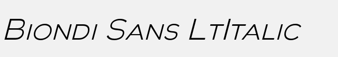 Biondi Sans Lt-Italic