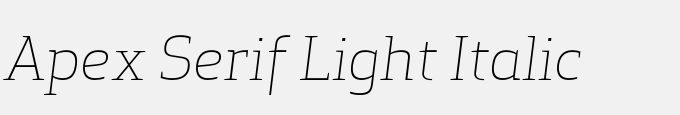 Apex Serif Light Italic