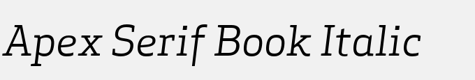 Apex Serif Book Italic
