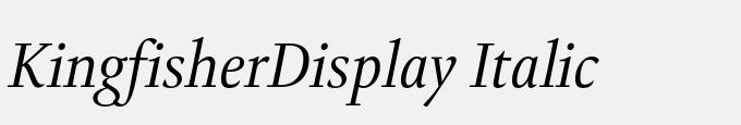 Kingfisher-Display Italic