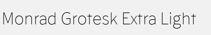 Monrad Grotesk Extra Light
