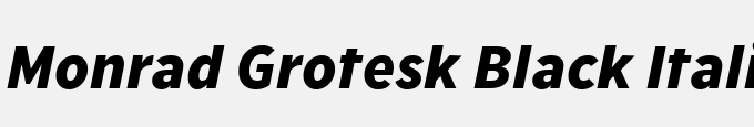 Monrad Grotesk Black Italic