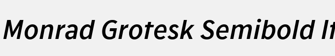 Monrad Grotesk Semibold Italic