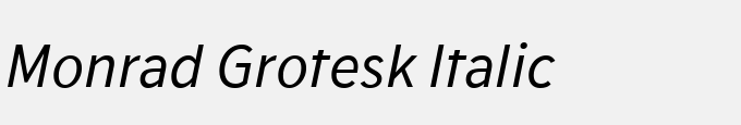 Monrad Grotesk Italic