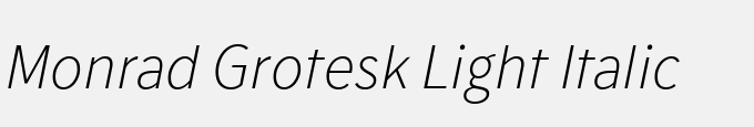 Monrad Grotesk Light Italic