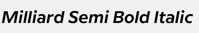 Milliard Semi Bold Italic