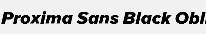 Proxima Sans Black Oblique
