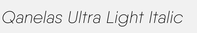 Qanelas Ultra Light Italic