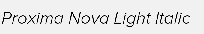 Proxima Nova Light Italic