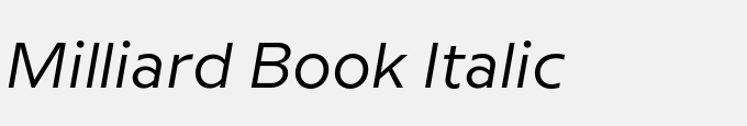 Milliard Book Italic