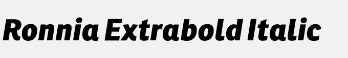 Ronnia Extrabold Italic