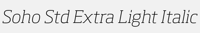 Soho Std Extra Light Italic