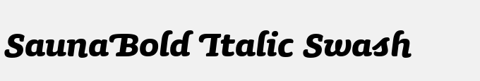 Sauna-Bold Italic Swash