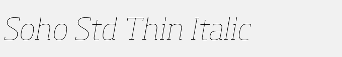 Soho Std Thin Italic