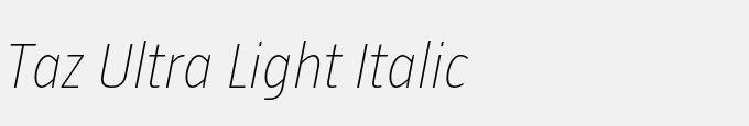 Taz Ultra Light Italic