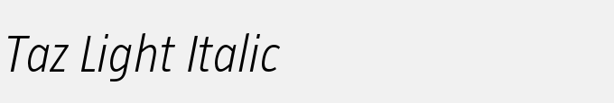 Taz Light Italic