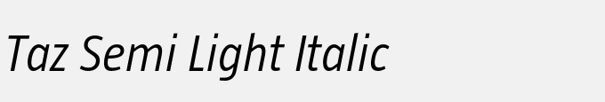 Taz Semi Light Italic