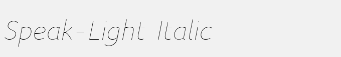 Speak-Light Italic