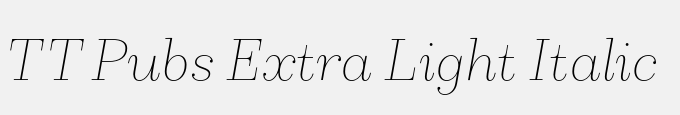 TT Pubs Extra Light Italic