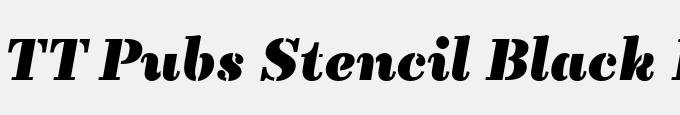 TT Pubs Stencil Black Italic