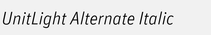 Unit-Light Alternate Italic