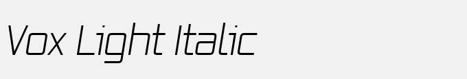 Vox Light Italic