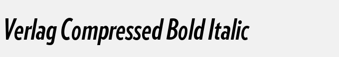 Verlag Compressed Bold Italic