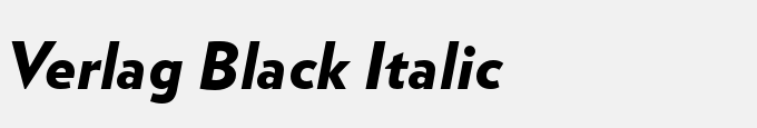 Verlag Black Italic