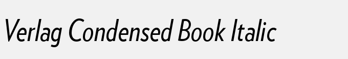 Verlag Condensed Book Italic
