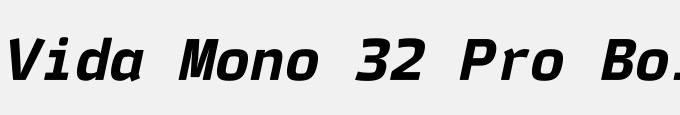 Vida Mono 32 Pro Bold Italic