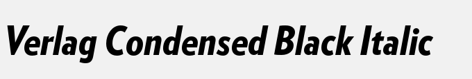 Verlag Condensed Black Italic
