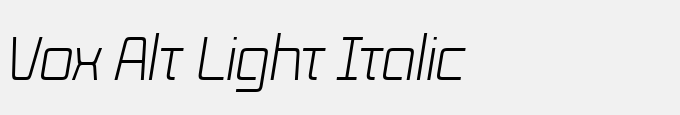 Vox Alt Light Italic