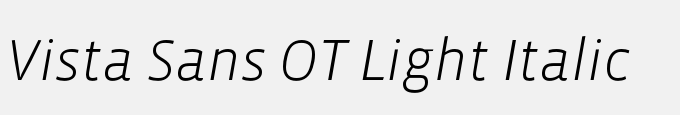Vista Sans OT Light Italic