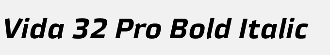 Vida 32 Pro Bold Italic