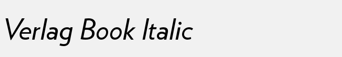 Verlag Book Italic