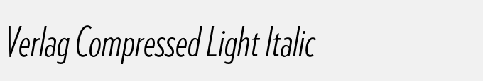 Verlag Compressed Light Italic