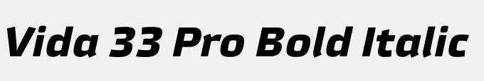 Vida 33 Pro Bold Italic