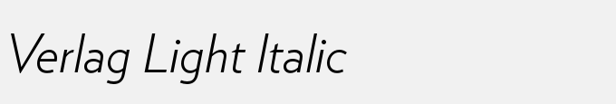 Verlag Light Italic