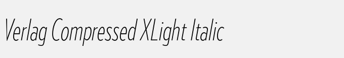 Verlag Compressed XLight Italic