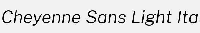 Cheyenne Sans Light Italic