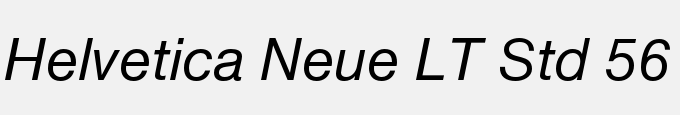 Helvetica Neue LT Std 56 Italic